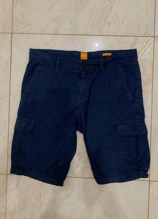 Шорты темно синие чино hugo boss с карманами