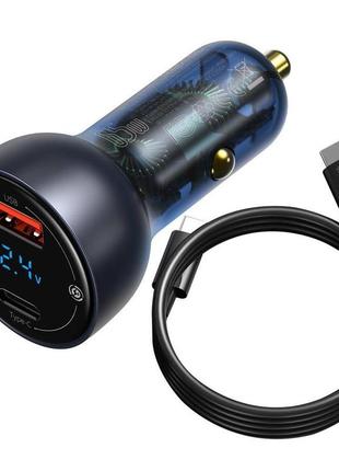 Автозарядне baseus particular digital display pps 65 w 2 порти