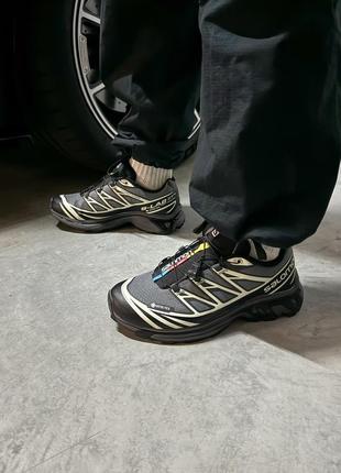 Кроссовки salomon xt-6ltix black черные с серым мужские