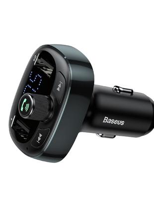 Адаптер автомобильный baseus t typed with bluetooth fm 2usb 2.4a/1a