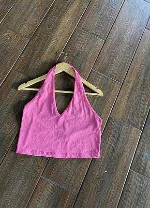 Хлопковый топ насыщенно -розовый с глубоким вырезом и открытой спиной ❣️🎁 при покупке 2 вещей, 3 вещь из категории подарок - бесплатно