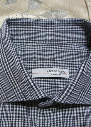 Хлопок с кашемиром фланелевая рубашка artigiano