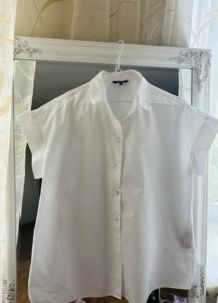 Коттоновая женская рубашка решетка massimo dutti5 фото