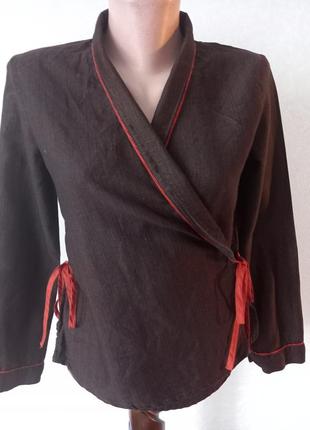 Натуральная блуза на запах, итальялия, 100% коттон..