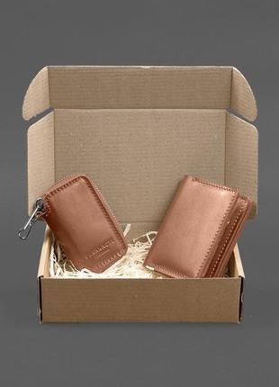 Подарочный набор для автомобилиста ключница, обложка для прав светло-коричневый 2.07 фото