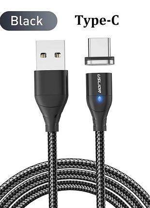 Кабель з магнітом для зарядки телефона / смартфона uslion usb type-c - lightning 1 м