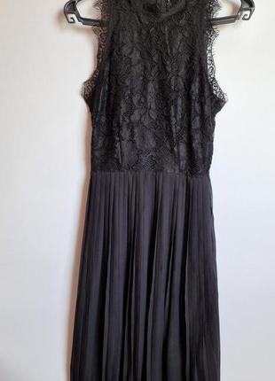 Вечірня випускна сукня міді h&m без рукавів гіпюр спідниця пліссе нарядне плаття5 фото