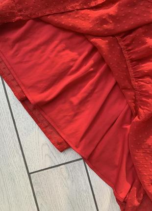 Сукня червона з рукавами5 фото