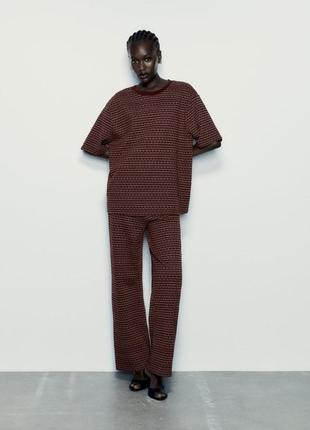 Жаккардовые штаны zara