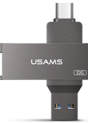 Флеш накопитель usams us-zb199 type-c+ usb3.0 rotatable high speed flash drive 32 gb1 фото