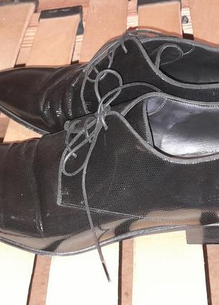 Кожаные туфли лак бренд hugo boss