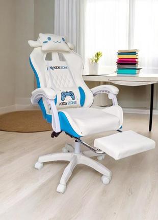 Обертове ігрове крісло bunny gamer з підставкою для ніг kids zone ko27n