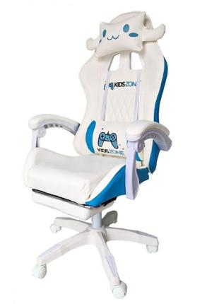 Обертове ігрове крісло bunny gamer з підставкою для ніг kids zone ko27n
