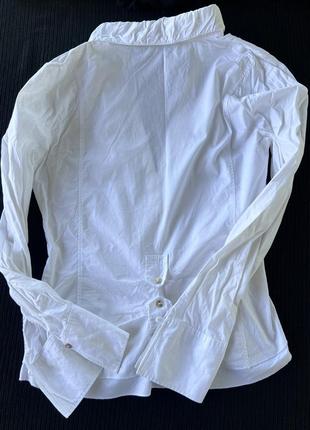 Рубашка дизайнерская bottega белого цвета7 фото
