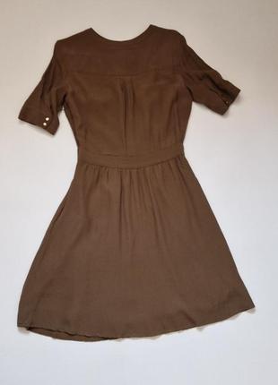 Летнее женское платье с коротким рукавом хаки mint&berry юбка клеш вискоза кэжуал4 фото