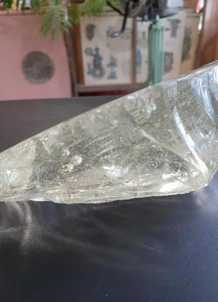 Винтаж! 💎 кусок стекла глыба декоративная камень  прозрачный с пузырьками воздуха старинное стекло минерал7 фото