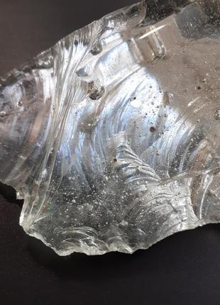 Винтаж! 💎 кусок стекла глыба декоративная камень  прозрачный с пузырьками воздуха старинное стекло минерал10 фото