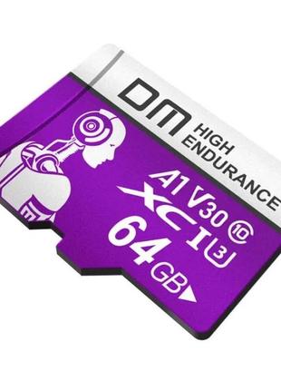 Карта памяти micro sd 128gb dm purple class 10