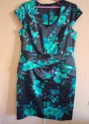 Атласное платье батал