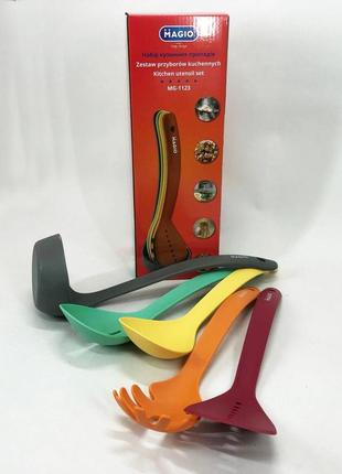 Силиконовые кухонные принадлежности набор magio mg-1123, принадлежности для кухни...