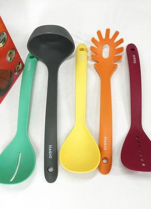 Силиконовые кухонные принадлежности набор magio mg-1123, принадлежности для кухни...
