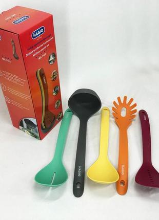 Силиконовые кухонные принадлежности набор magio mg-1123, принадлежности для кухни...