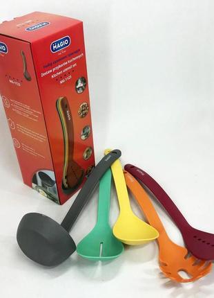 Силиконовые кухонные принадлежности набор magio mg-1123, принадлежности для кухни...