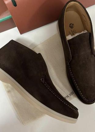 Лоферы коричневые loro piana