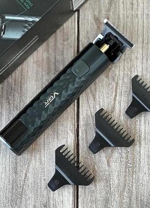 Триммер для стрижки волос, усов, бороды vgr v-077 с usb зарядкой, корпус металл, триммер беспроводной shop