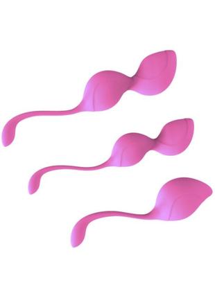 Набор силиконовых вагинальных шариков light pink kegel set