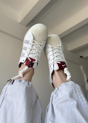 Женские кроссовки adidas superstar white/red4 фото