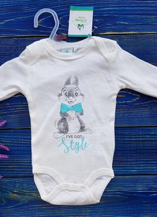 Нежный бодик с длинным рукавом на 0-3, 3-6, 6-9, 9-12 и 12-18 месяцев