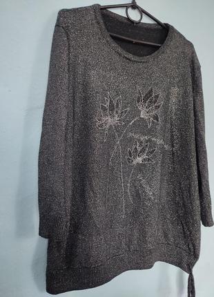 Женский свитерок с люрексовой ниткой большой размер 56-62.5 фото
