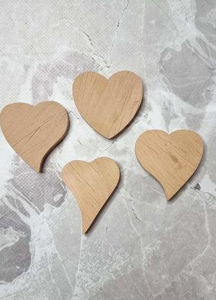 Заготовка для декору та розфарбовування сердечки, набір 4 штуки