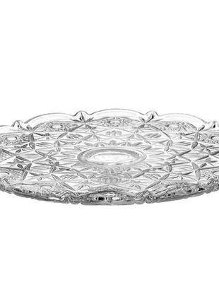Тарелка 31см кристальная тортовница, блюдо для тортов crystal bohemia miranda 69002/99018/310 на подарок 310мм чехия прозрачная круглая9 фото
