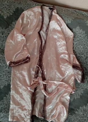 Атласний довгий халат 42/44р xl-2xl