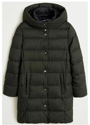 Стильный теплый пуховик хаки модель zara куртка зимняя mango