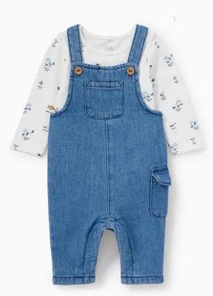 Комплект для хлопчика,  джинсовий комбінезон