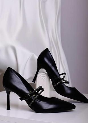 Туфли женские черные лодочки