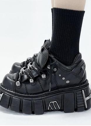 Чоботи чорні масивні унісекс під стиль new york готика гранж теплі
