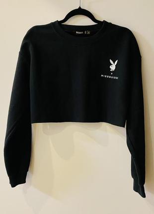 Світшот укорочений playboy від missguided