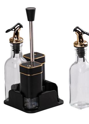 Набор для специй на подставке 4 предмета бутылочки для масла и уксуса (l01017)