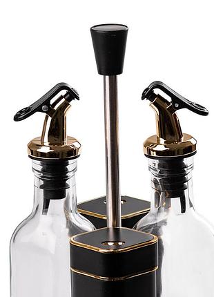 Набор для специй на подставке 4 предмета бутылочки для масла и уксуса (l01017)