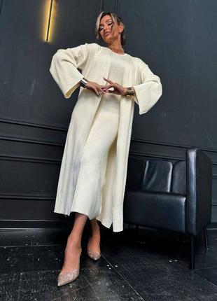 Стильный костюм из качественного ангоры платья + кардиган