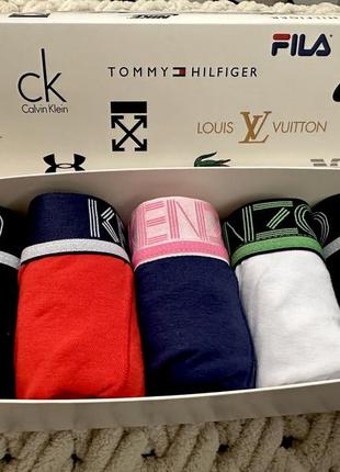 Набір чоловічих боксерів kenzo, 5 шт труси, різні кольори