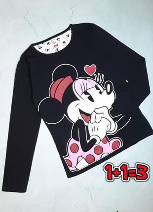 🎁1+1=3 чудовий чорний жіночий светр з мінні маус disney, розмір 46 - 48