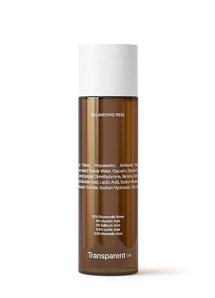 Кислотный пилинг-тонер для лица transparent-lab balancing peel, 120 ml, транспарент,...
