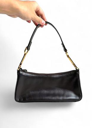 Коричневая кожа сумка багет мини debenhams