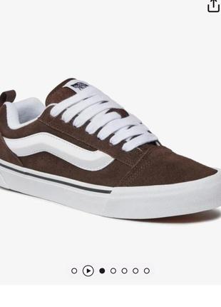 Чоловічі кеди, кросівки vans knu skool vn0009qcnwh коричневий, оригінал, 36.5
