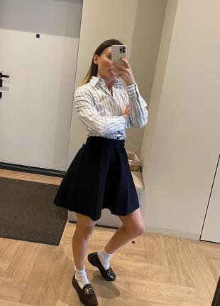 Красивая трикотажная юбка zara состояние новой xs-s стиль sandro maje😍